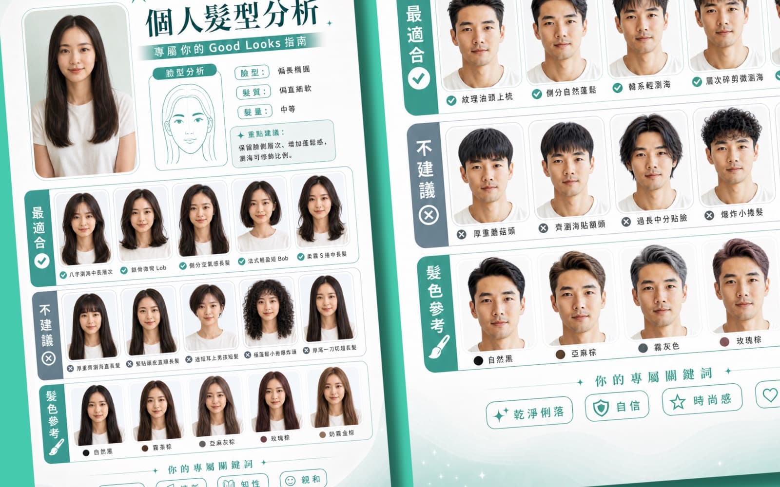 Hairstyle Booking Marketplace: One selfie in, a personal hairstyle analysis out, with every cut and colour rendered on the user's own face.